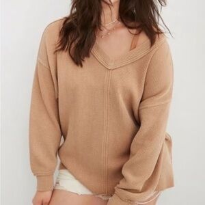 Aerie Wonder Textured V-Neck Sweatshirt